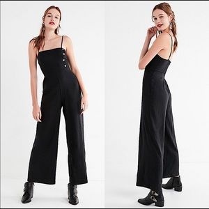 Urban Outfitters Black Linen Blend Jumpsuit